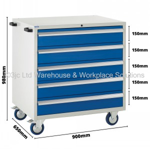 Euroslide Storage Cabinet Mobile 5 Drawers